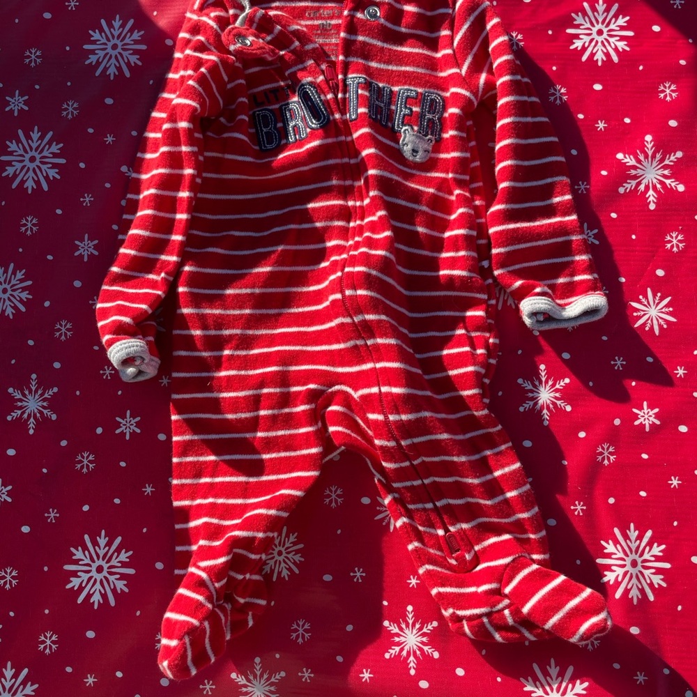 Carter's Red and White Striped Footie